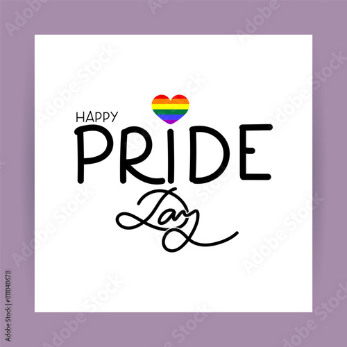 Vector illustration of Happy Pride Month social media feed template