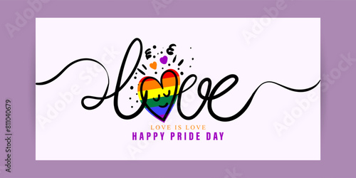 Vector illustration of Happy Pride Month social media feed template