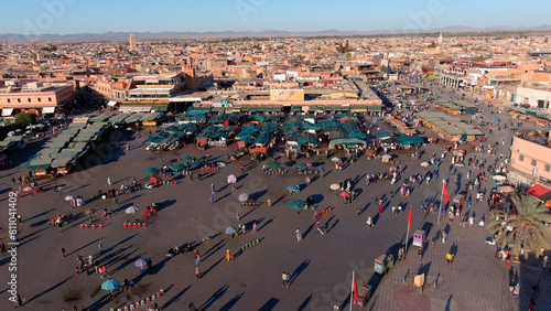 Jemaa el-Fnaa market ,Marrakech, Morocco, drone view,2022

Jemaa el-Fnaa is a square and market place in Marrakesh's medina quarter (old city), drone view, Marrakech Morocco, July,06,2022  

