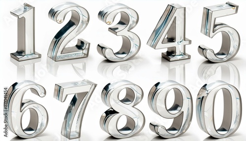 0から9までの3D数字セット
