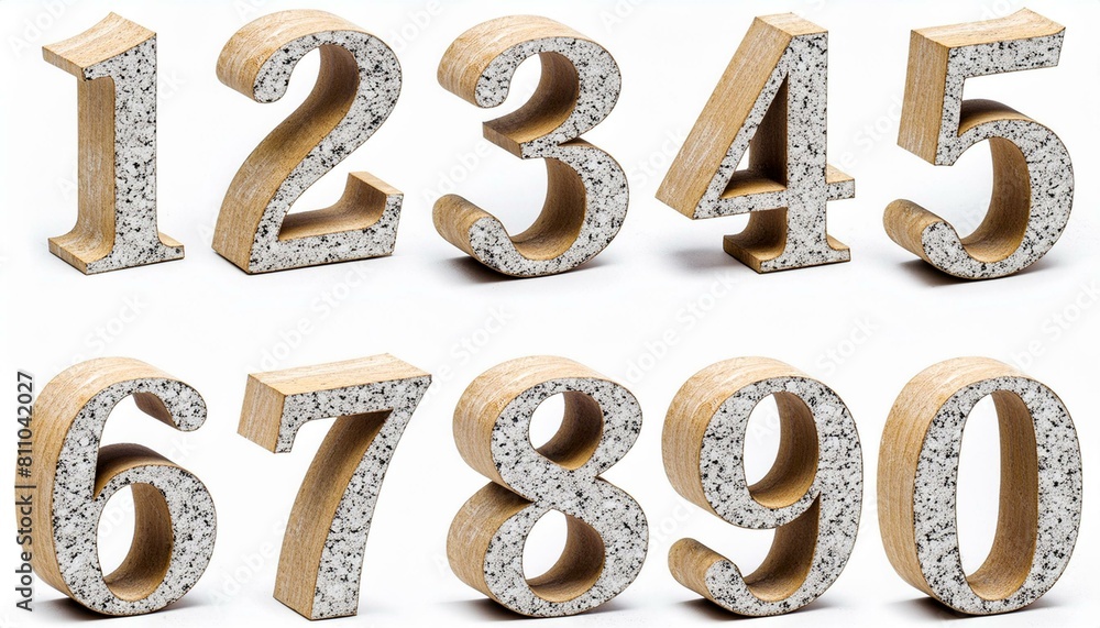 0から9までの3D数字セット 0から9までの3D数字セット