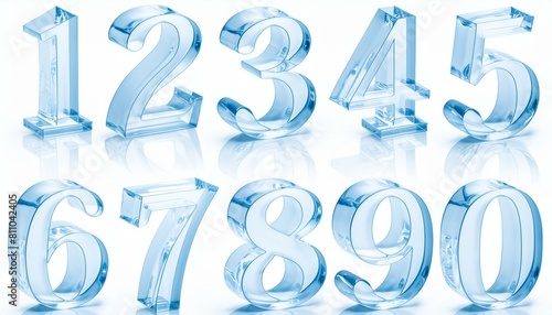 0から9までの3D数字セット