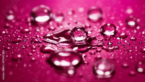 Realistic water droplets on magenta background design wallpaper