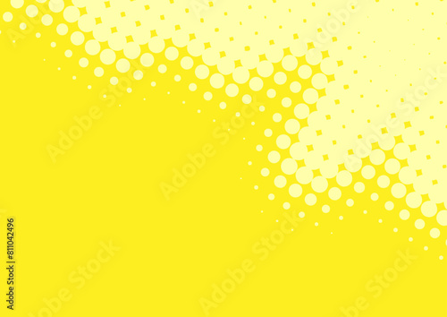 Fun light yellow dotted pop art background in retro comic style, vector eps10