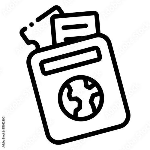 passport and flight ticket icon