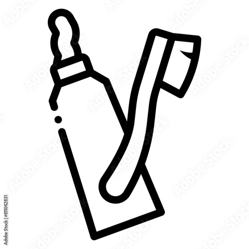 toothpaste and toothbrush icon