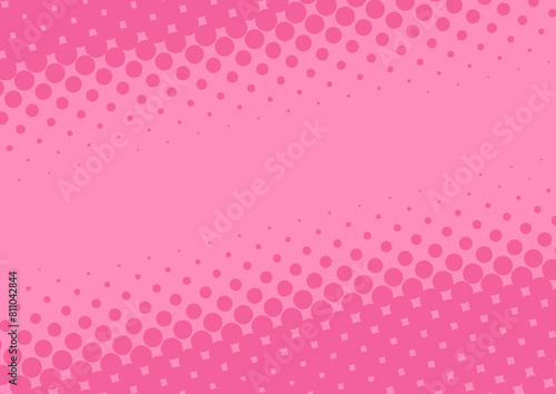Fun baby pink dotted pop art background in retro comic style, vector eps10
