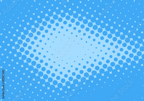 Fun baby blue dotted pop art background in retro comic style, vector eps10