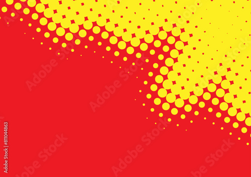 Wallpaper Mural red and yellow pop art comic background lightning blast halftone dots Torontodigital.ca