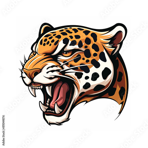 Jaguar vector mascot logo design illustration white background head