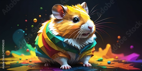 a  cute hamster illustration  3D art photo
