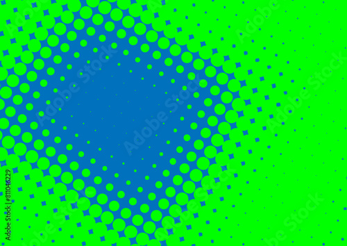 Pop art green and blue superhero background in retro comic book style, vector illustration eps10