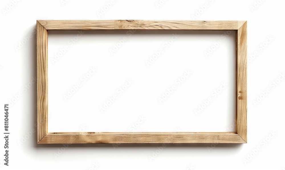 A wooden frame with a white background. A wooden frame with a white background.