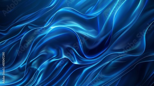 Blue abstract background with soft folds