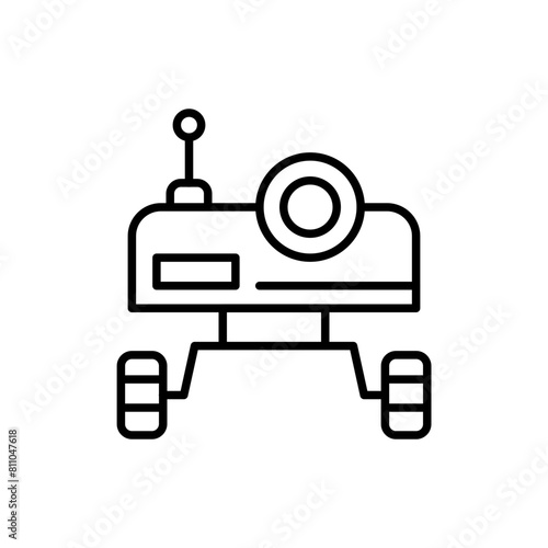 Space robot outline icons  minimalist vector illustration  simple transparent graphic element .Isolated on white background