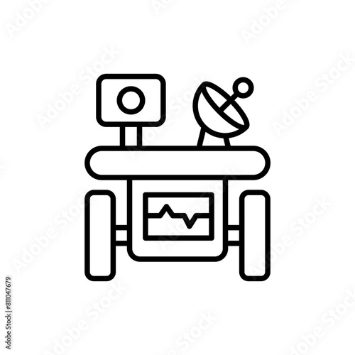 Space robot outline icons, minimalist vector illustration ,simple transparent graphic element .Isolated on white background