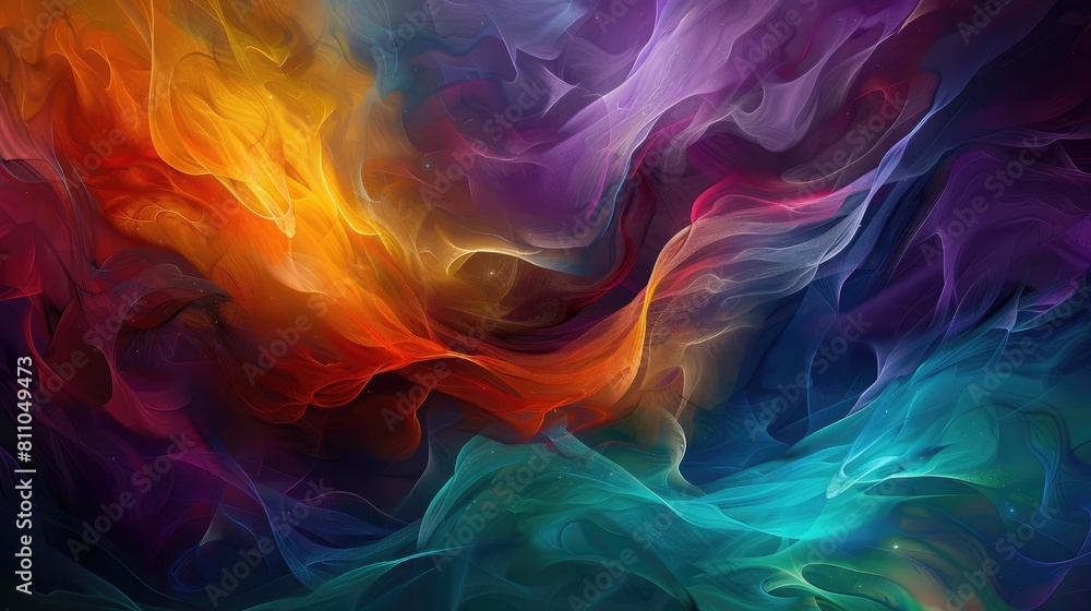 Obraz premium Immersed in infinite realms vivid environmental settings unfurl in an abstract dance