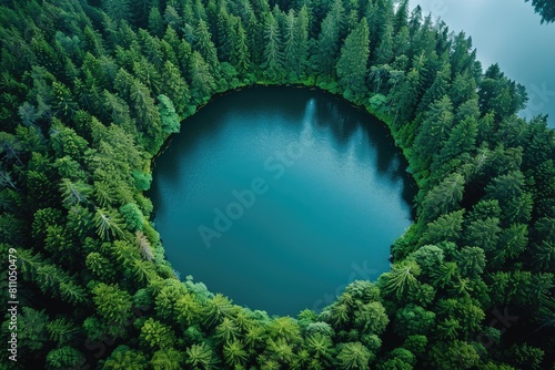 Fototapeta Naklejka Na Ścianę i Meble -  Magnificent lake in the middle of the forest professional photography
