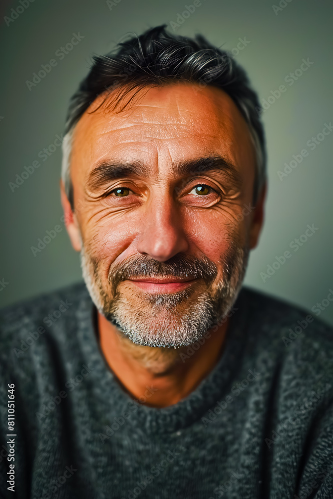 Portrait of a pleased man in his 40s. Portrait of a pleased man in his 40s.