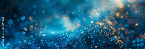 Dazzling azure light with shimmering particles evokes a celebratory atmosphere of joy prosperity and enchantment photo