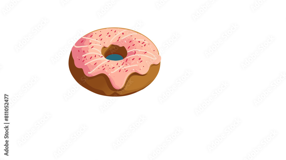 Vektor eines leckeren Donuts mit Verzierungen. Vektor eines leckeren Donuts mit Verzierungen.