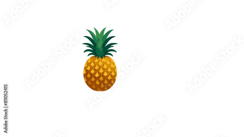 Eine süße gelbe Ananas und grünem Stil.