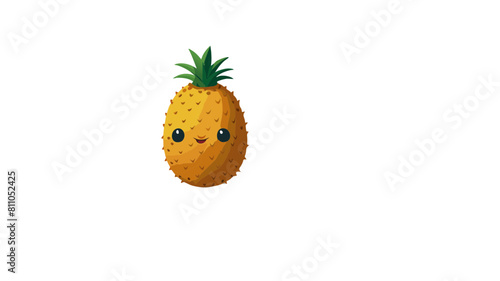 Eine süße gelbe Ananas mit einer freundlichen Ausstrahlung.