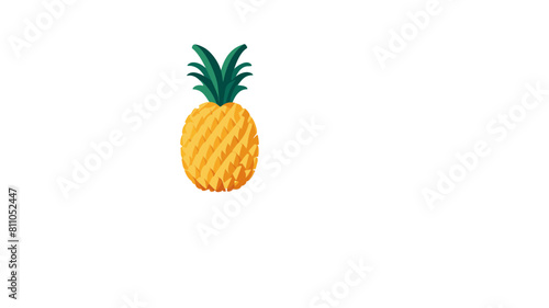Eine süße gelbe Ananas und grünem Stil.