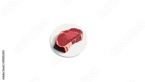 Ein saftiges, rohes Steak mit Fettrand und Marmorierung.