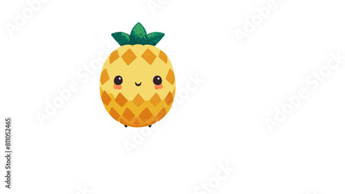 Eine süße gelbe Ananas mit einer freundlichen Ausstrahlung.