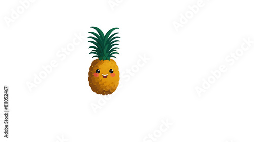 Eine süße gelbe Ananas mit einer freundlichen Ausstrahlung.