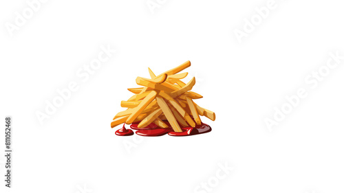 Gestapelte Pommes Frittes mit Ketchup