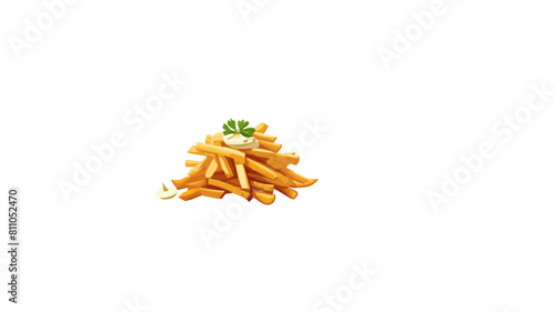 Gestapelte Pommes Frittes mit Mayo