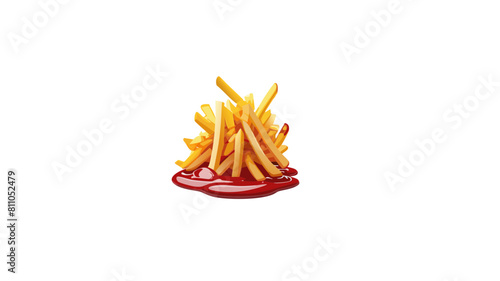 Gestapelte Pommes Frittes mit Ketchup