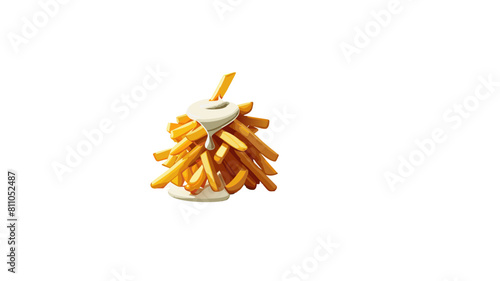 Gestapelte Pommes Frittes mit Mayo
