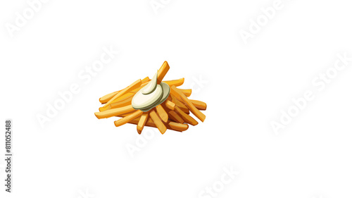 Gestapelte Pommes Frittes mit Mayo