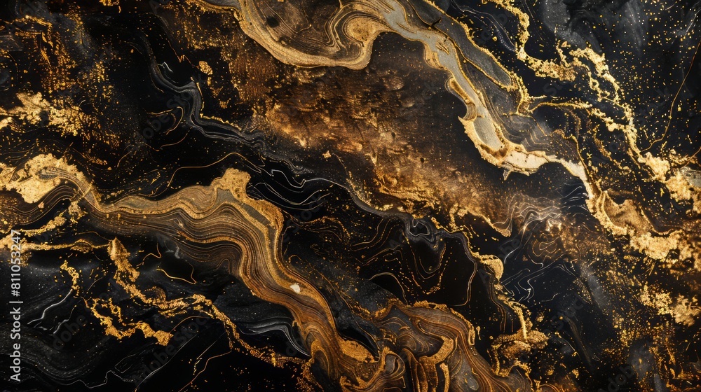 Abstract painting with black and gold colors. Abstract painting with black and gold colors.