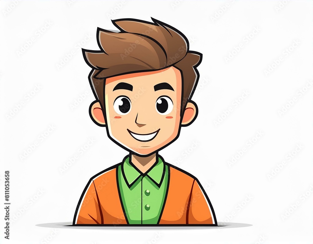 personnage souriant, professionnel icone en dessin ia personnage souriant, professionnel icone en dessin ia