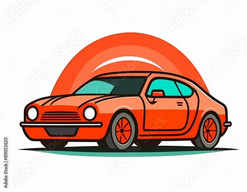 logo avec une voiture rouge, garagiste en ia