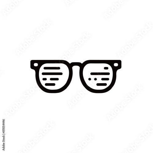 Eyeglasses Icon, Minimalist Line Art, Vision Accessory 