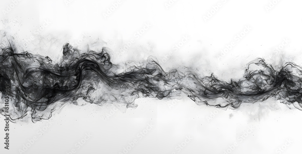 Black ink in water. Toxic black smoke movement on white background Black ink in water. Toxic black smoke movement on white background