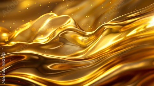 Molten gold swirls and ripples in slow motion.