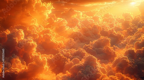 Transparent orange clouds with transparent background. Bottomless clouds. PNG clouds frame with loose clouds and transparent cloud textures. photo