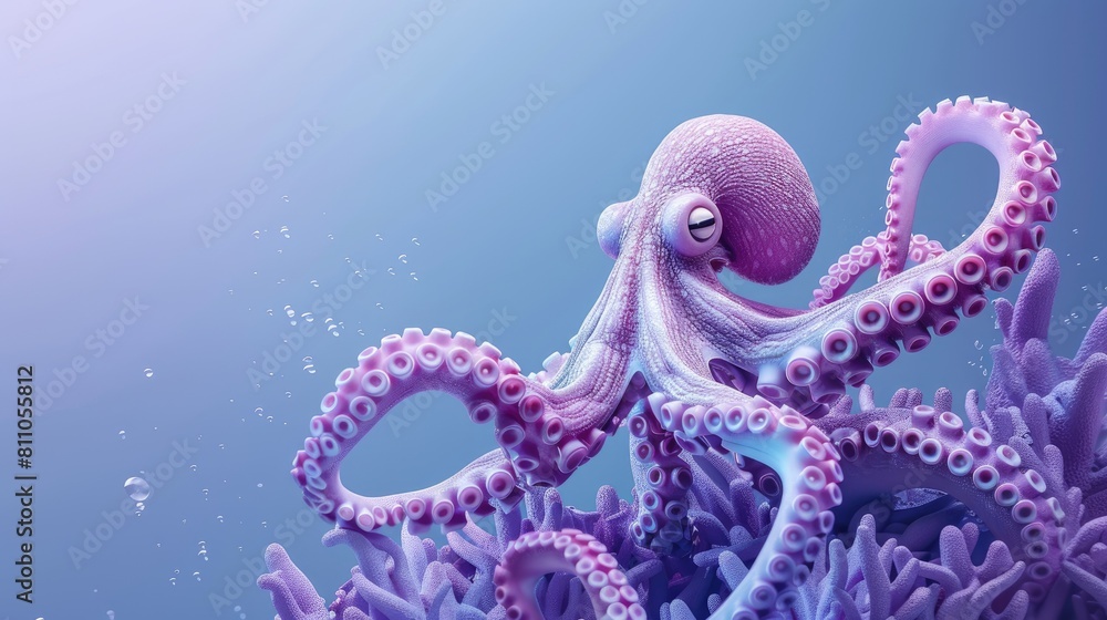 World Oceans Day Landing Page Template Featuring a Stunning 3D Octopus Illustration World Oceans Day Landing Page Template Featuring a Stunning 3D Octopus Illustration