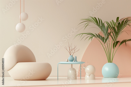 3d minimalistic lifestyle background illustration