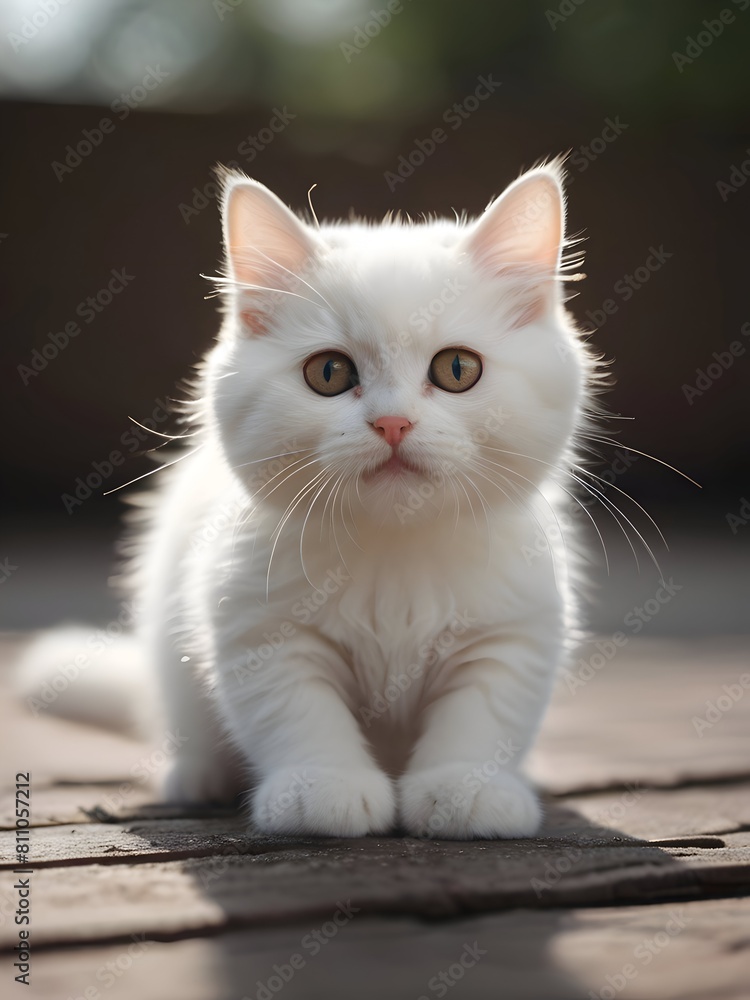 White Cat Animal Realistic Photo Illustration Art White Cat Animal Realistic Photo Illustration Art