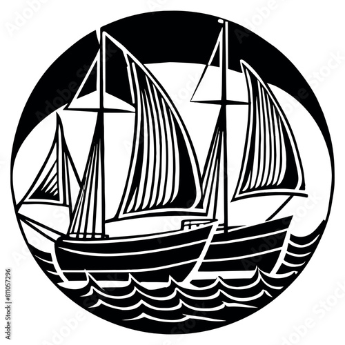 Sail into Nostalgia A timeless maritime adventure captured in monochrome elegance.