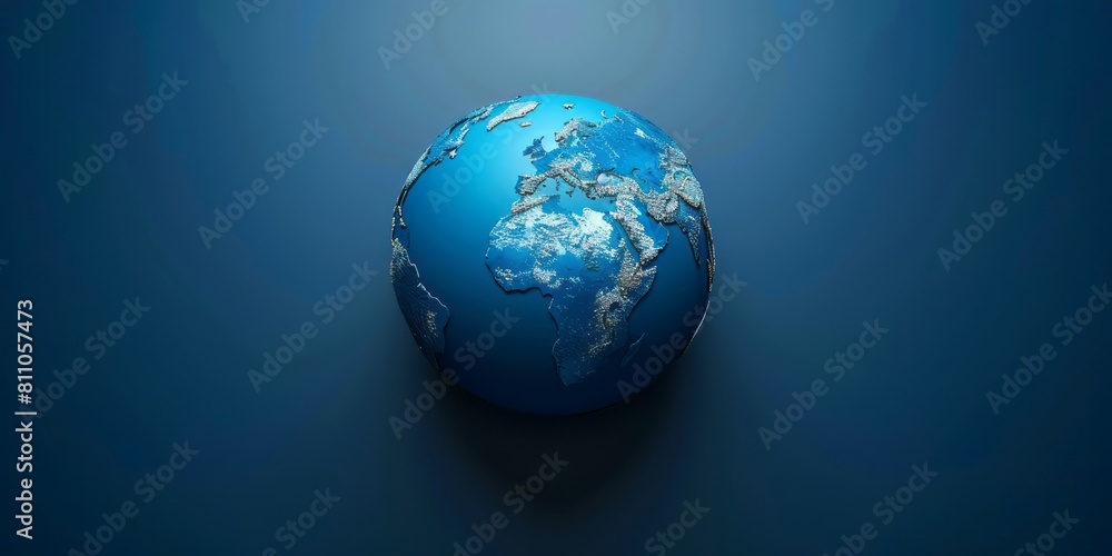 earth globe on blue background with copy space. earth globe on blue background with copy space.