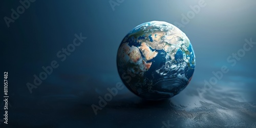 Earth planet on dark blue background. Elements of this image furnished