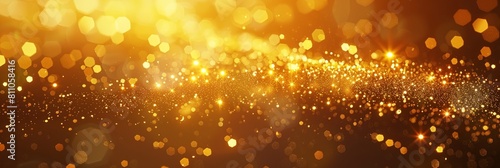 A glowing golden light with sparkling particles comes together in this radiant composition, symbolizing joy and prosperity. The warm, bright light evokes a sense of celebratory moments and happiness,